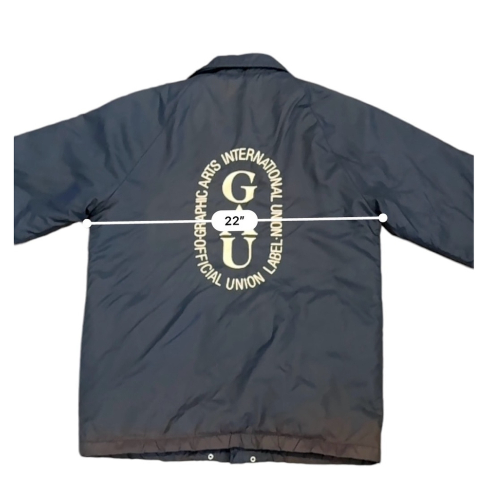 Vtg Sportsman Graphics Art International Union Fleece Lined Coaches Jacket Sz S​ - Picture 5 of 14